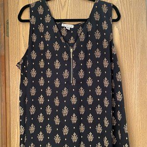 Black and Gold tank top with zipper